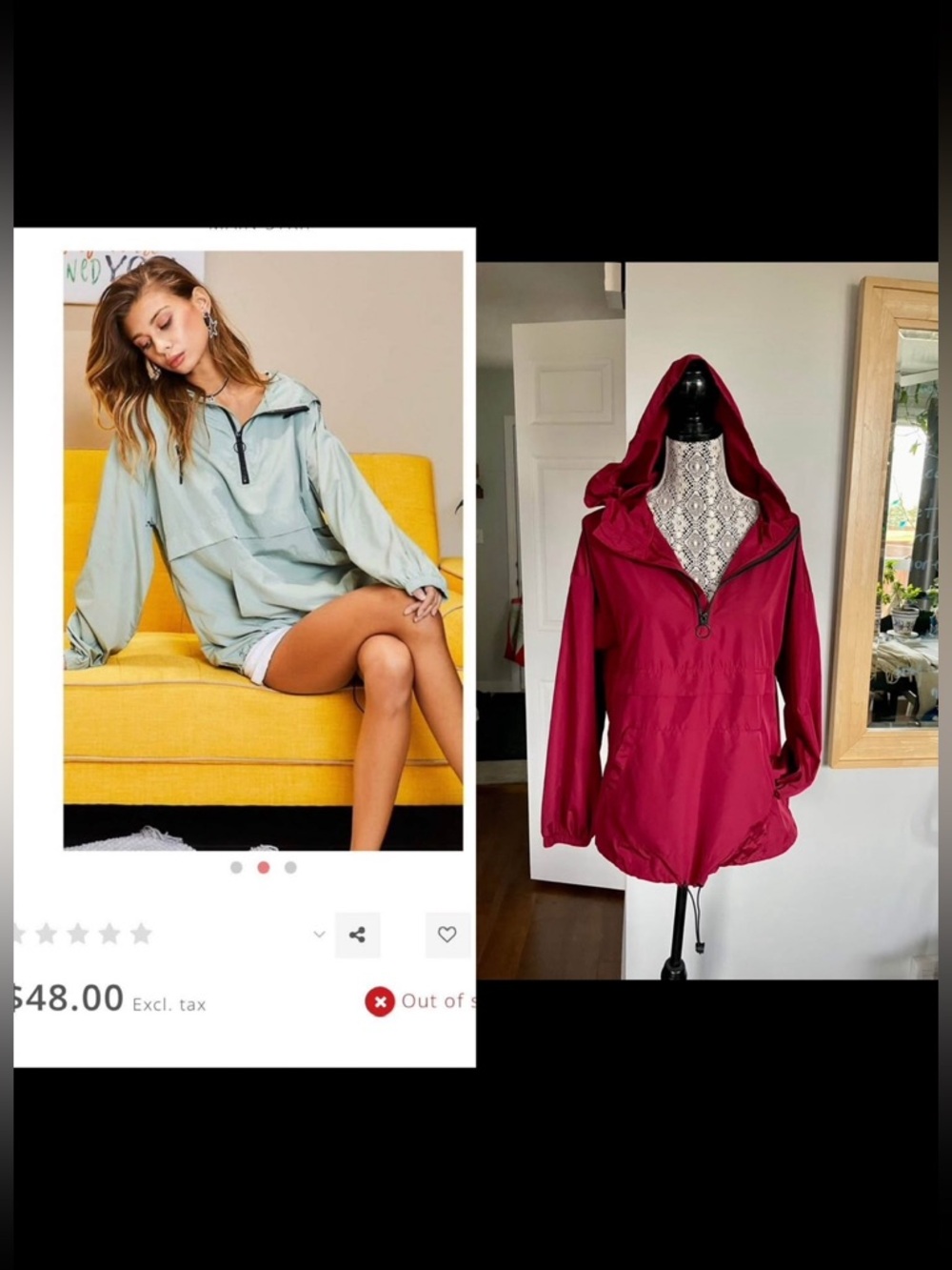 New Trendy Super Soft Hooded Windbreaker Jacket. Small. Maroon.